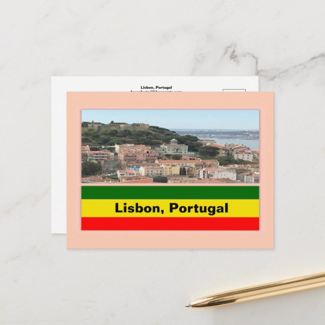 Carte Postale Lisbonne, Portugal Skyline (Devant/Arrière en situation)