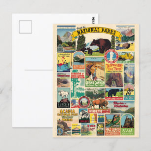 Carte Postale Liste des parcs nationaux des États-Unis