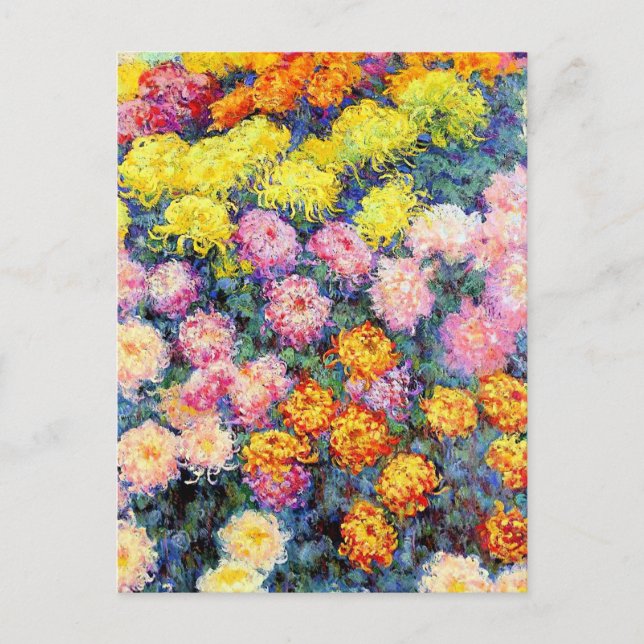 Carte Postale Lit de Chrysanthemums par Monet (Devant)