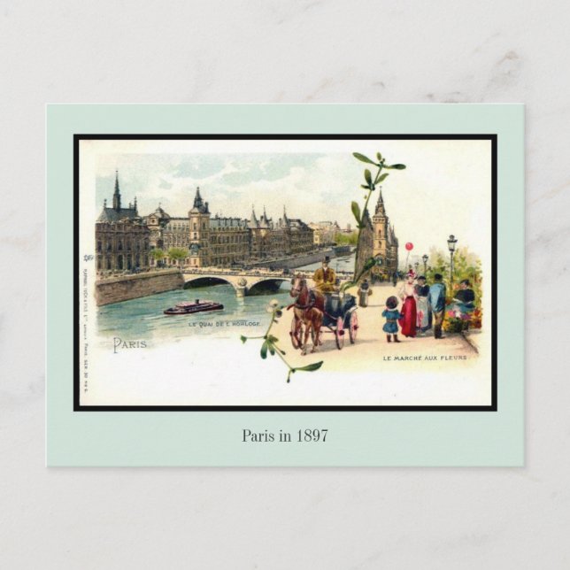 Carte Postale Litho vintage Paris en 1897 6 de 6 (Devant)
