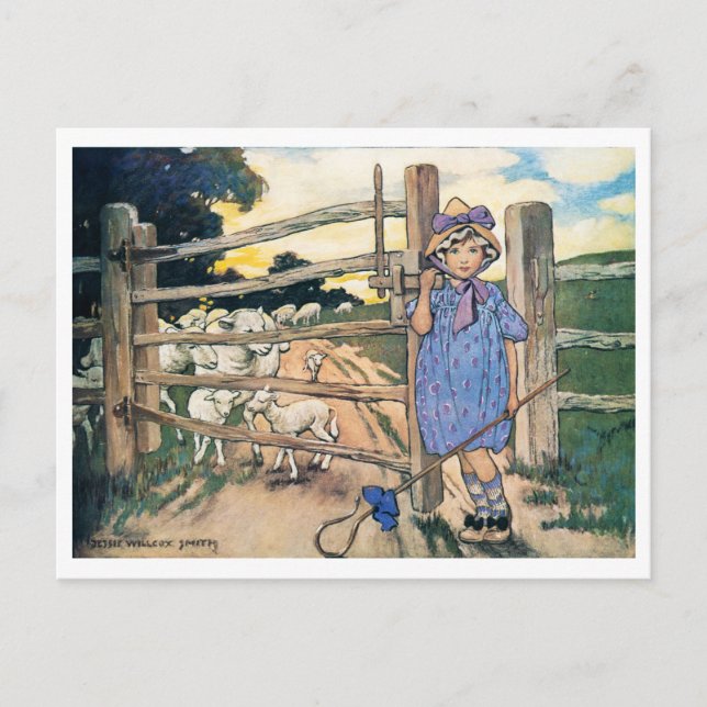 Carte Postale Little Bo Peep, Jessie Willcox Smith (Devant)