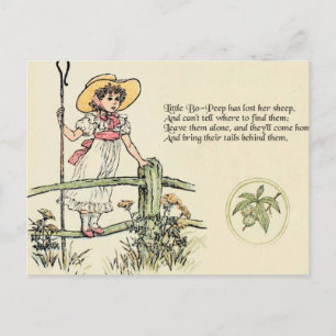 Carte Postale Little Bo-Peep : Nursery classique de Kate Greenaw