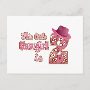 Carte Postale Little Cowgirl 2e anniversaire