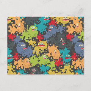 Carte Postale Little cute funny monsters