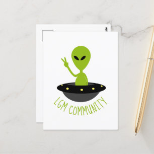 Carte Postale Little Green Men, LGM Community Extraterrestrial