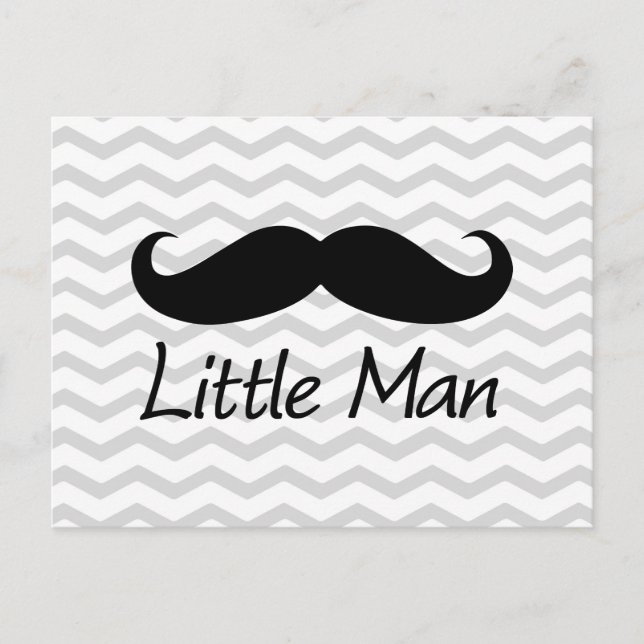Carte Postale Little Man Mustache Chevron mignons Garçons (Devant)
