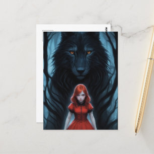 Carte Postale Little Red et le loup