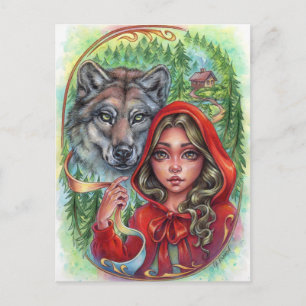 Carte Postale Little Red Riding Hood Fairytale Wol