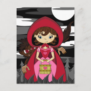 Carte postale Little Red Riding Hood & Wolf