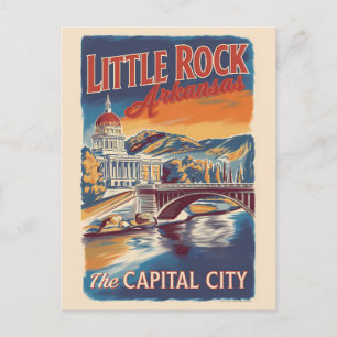 Carte Postale Little Rock Arkansas Peinture Voyage Art Vintage