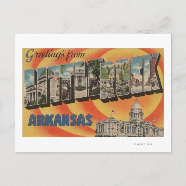 Carte Postale Little Rock, Arkansas - Scènes de grandes lettres (Devant)