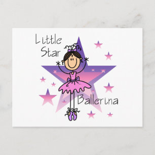 Carte Postale Little Star Ballerina - Cheveux Brown