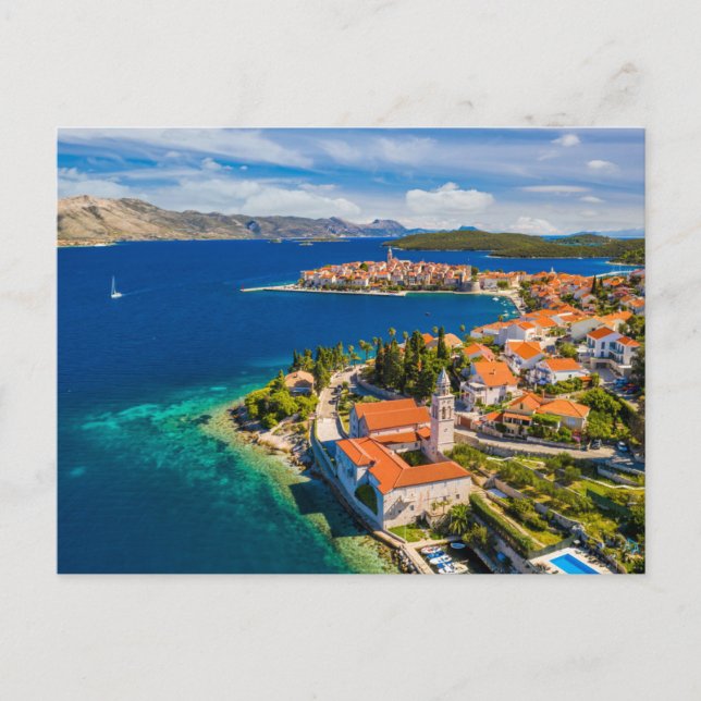 Carte Postale Littoral | Korcula Ville, île de Korcula, Croatie (Devant)