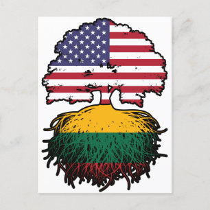 Carte Postale Lituanie Lituanien Amérique États-Unis