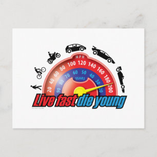 Carte Postale Live Fast Die Young