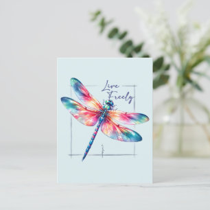 Carte Postale Live Freely - Dragonfly artistique