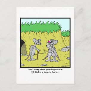 Carte Postale Live in a Dump : Caricature de Rat