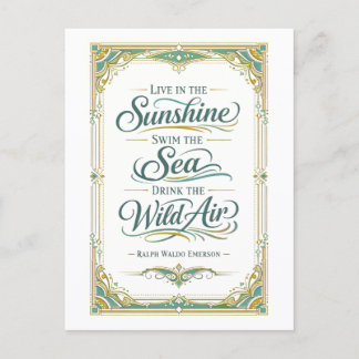 Carte Postale "Live in the Sunshine" Emerson Quotation