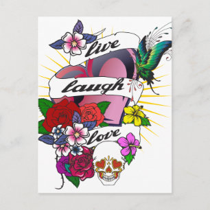 Carte Postale Live Lauder Love Coeur Tattoo Design