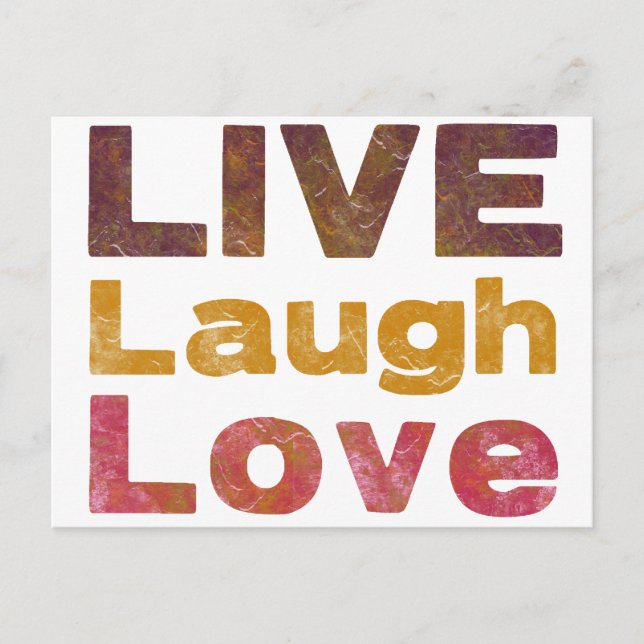 Carte Postale Live Laugh Love (Devant)