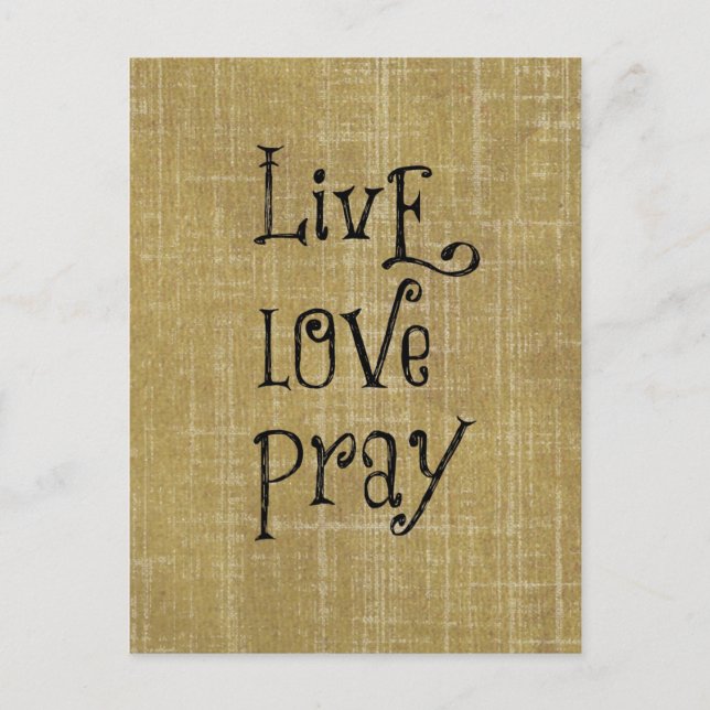 Carte Postale Live Love Pray Christian Citation Affirmation (Devant)