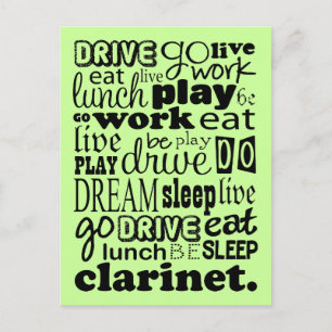 Carte Postale Live Pour Jouer Au Clarinet