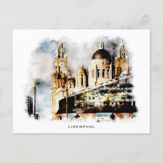 Carte postale Liverpool en aquarelle