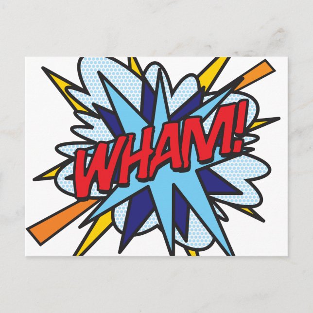 Carte Postale LIVRE COMIQUE POP Art Fun Retro WHAM (Devant)