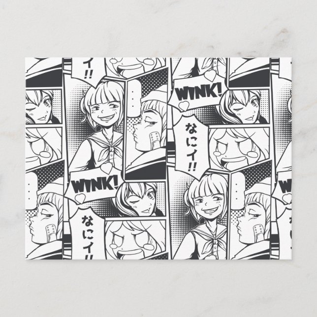 Carte Postale Livre de bande dessinée de manga modèle cadeau mig (Devant)