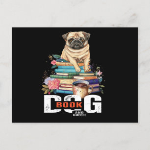 Carte Postale Livre De Chiens Et Café