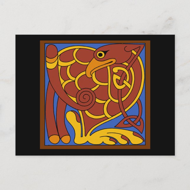 Carte Postale Livre De Kells Celtic Knot Oiseau Médiéval (Devant)