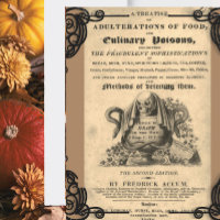 Livre de poisons culinaires de 1820 crâne antique