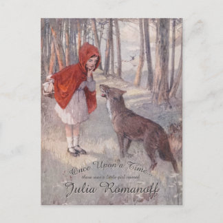 Carte Postale Livre d'histoires vintage du Petit Chaperon Rouge