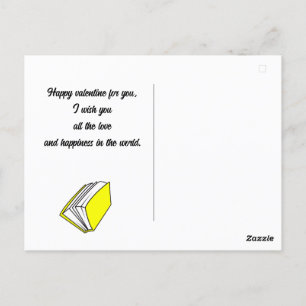 Carte Postale livre, Joyeux jour des valentines personnaliser le