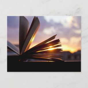 Carte Postale Livre ouvert et Sunset Photographie