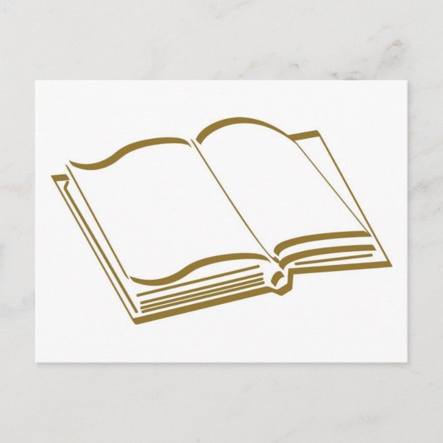 Carte Postale Livre vierge à ligne calligraphique marron (Devant)
