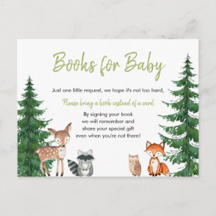Carte Postale Livres de Baby shower de forêt de Woodland pour bé