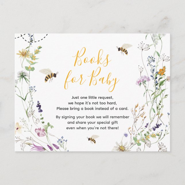 Carte Postale Livres de bébé pour Baby Shower A Little Honey Bee (Devant)