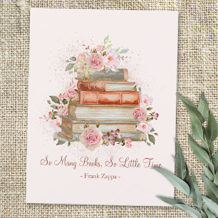 Carte Postale Livres de citations personnalisées et roses roses 
