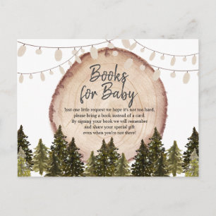 Carte Postale Livres de forêt hivernale en bois pour bébé
