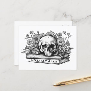 Carte Postale Livres romantiques moraux gris