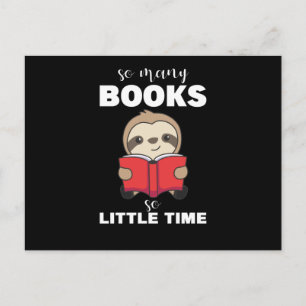 Carte Postale Livres Sloth Lire Livre Bookworm Bookworm