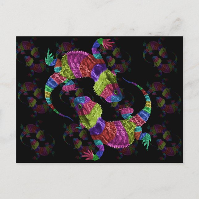 Carte Postale Lizards arc-en-ciel (Devant)