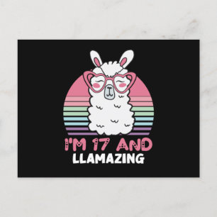 Carte Postale Llama Anniversaire 17 Ans Incroyable 17e Anniversa