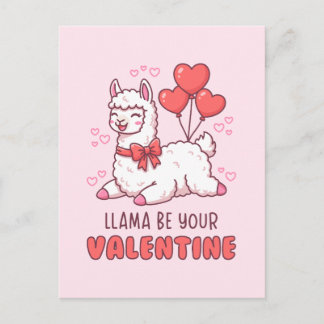 Carte Postale Llama Be Your Valentine - Cute Llama Valentine Pun