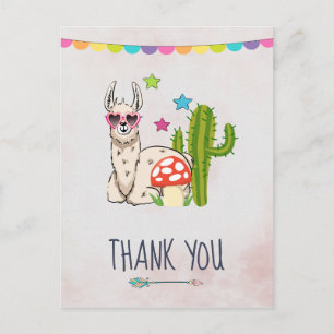 Carte Postale Llama cool en Lunettes de soleil en forme de cœur 