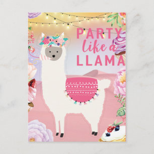 Carte Postale Llama de fête