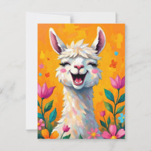 Carte Postale Llama Love in Bloom