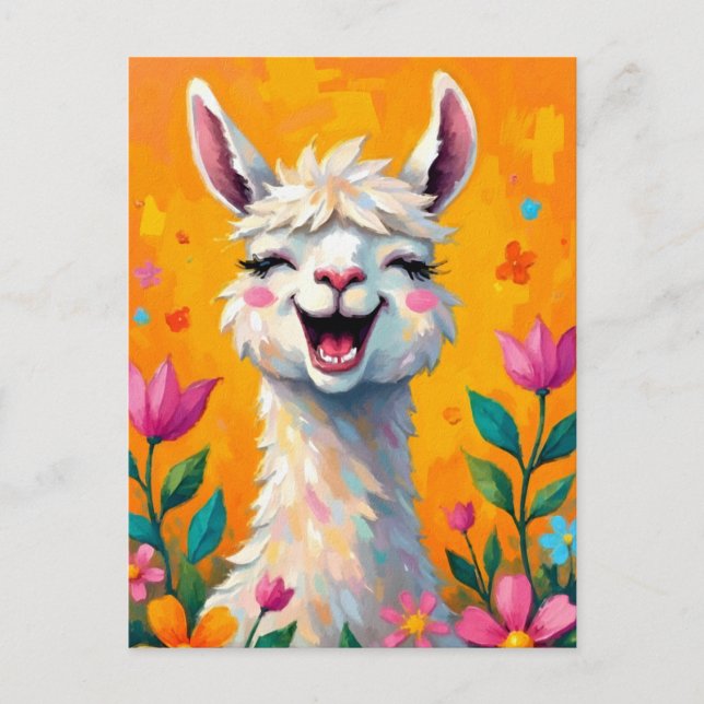 Carte Postale Llama Love in Bloom (Devant)