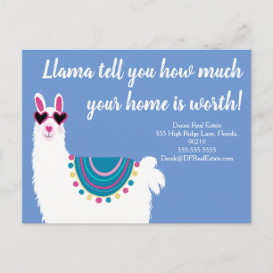Carte Postale Llama Valeur de la Maison Agent Immobilier Marketi